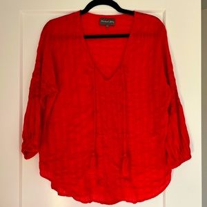 Michael Stars Cotton Top with Tassels and Lace